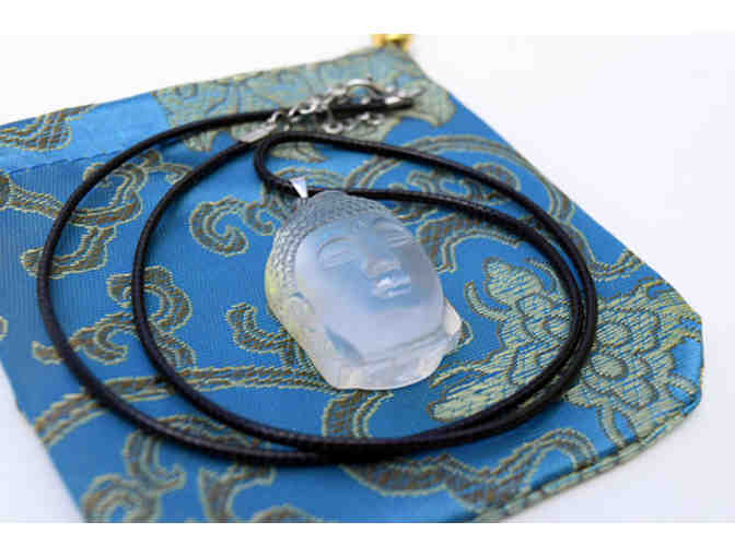 Forest Haven Designs: Natural White Crystal Sterling Silver Buddha Necklace - Photo 1