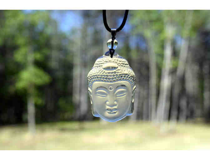 Forest Haven Designs: Natural White Crystal Sterling Silver Buddha Necklace - Photo 4