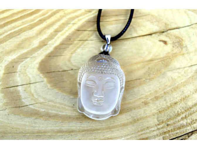 Forest Haven Designs: Natural White Crystal Sterling Silver Buddha Necklace - Photo 6