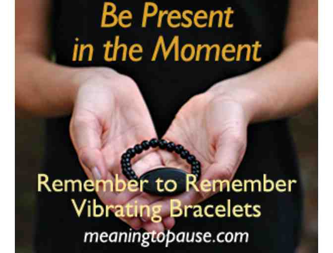 meaning to pause: Be Mindful Now Vibrating "Pause" Bracelet in Mahogany Peachwood - Photo 4