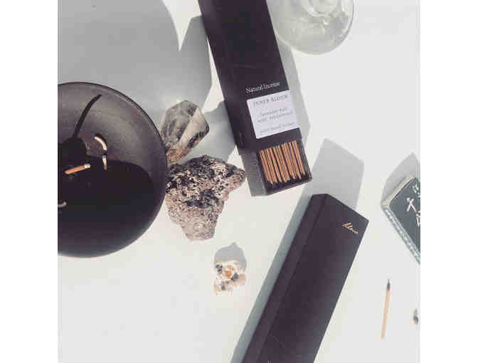 Ume: Black Stoneware Incense Holder, Uluru, and Inner Bloom Incense Set