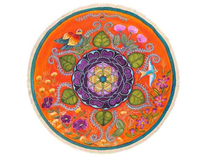 Mandala Blooms: Bidder's Choice of Floral Design Textile Meditation Mat