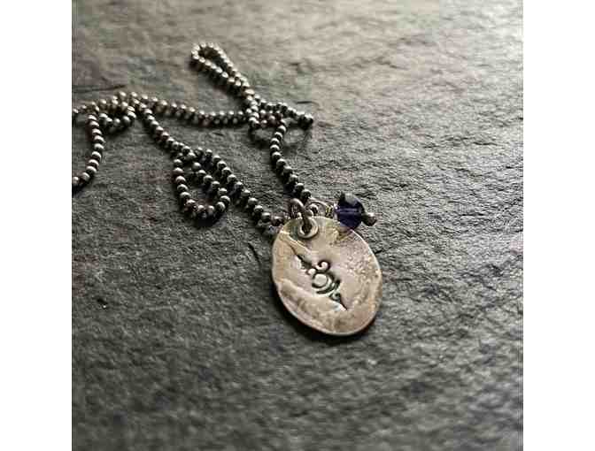 mary jane dodd: Matte Recycled Sterling "Om" Necklace - Photo 1