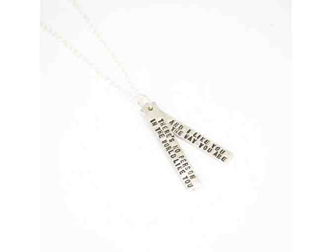 Chocolate and Steel: Mister Rogers "No person like you" Sterling Silver Necklace - Photo 2