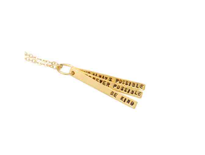 Chocolate and Steel: His Holiness the Dalai Lama Quote Necklace in Gold Vermeil - Photo 2