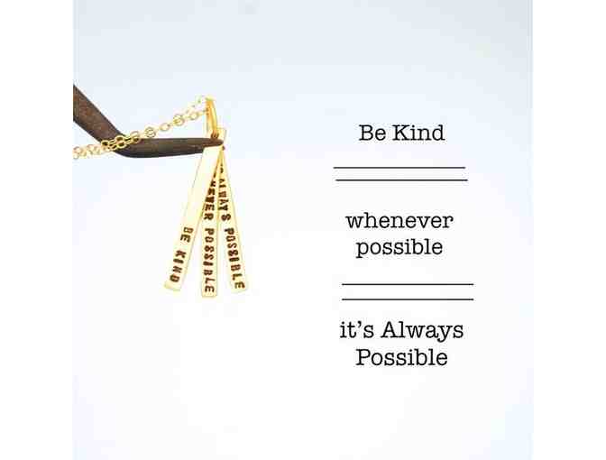 Chocolate and Steel: His Holiness the Dalai Lama Quote Necklace in Gold Vermeil - Photo 3