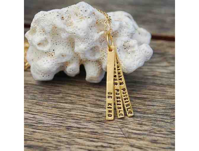 Chocolate and Steel: His Holiness the Dalai Lama Quote Necklace in Gold Vermeil - Photo 1