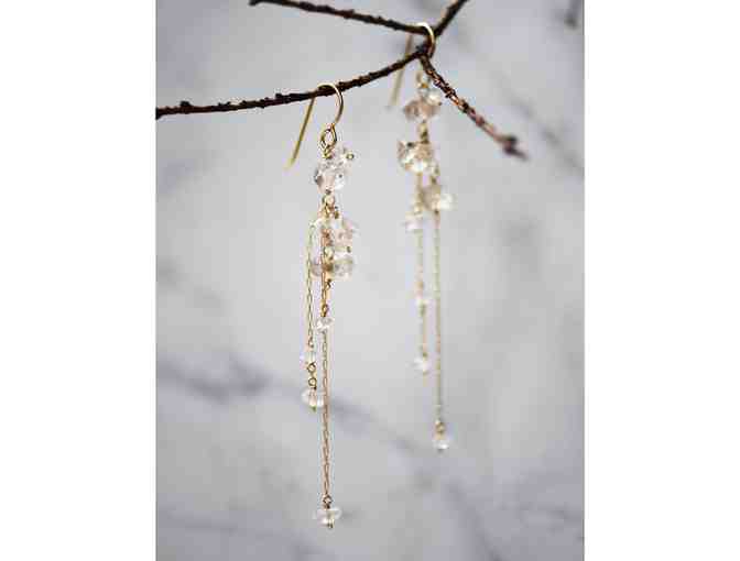 Britta Ambauen: "Ice Fall" Earrings with Herkimer Diamonds - Photo 1