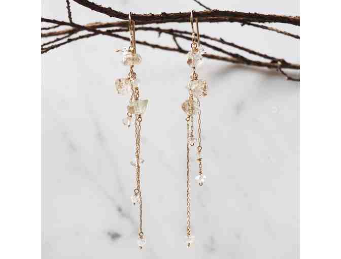 Britta Ambauen: 'Ice Fall' Earrings with Herkimer Diamonds