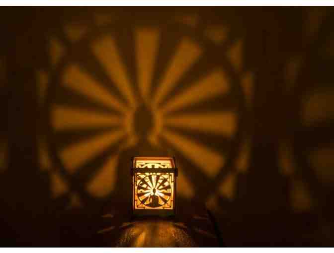 LinLaserWorks: 'Emanating Buddha' Wooden Candle Holder & Shadow Lantern