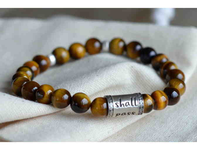 Mindful Necessities: Silver "this too shall pass" Tiger's Eye Wrist Mala - Photo 2