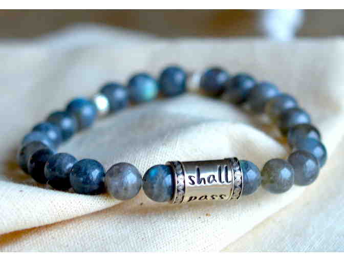 Mindful Necessities: Silver "this too shall pass" Labradorite Wrist Mala - Photo 2