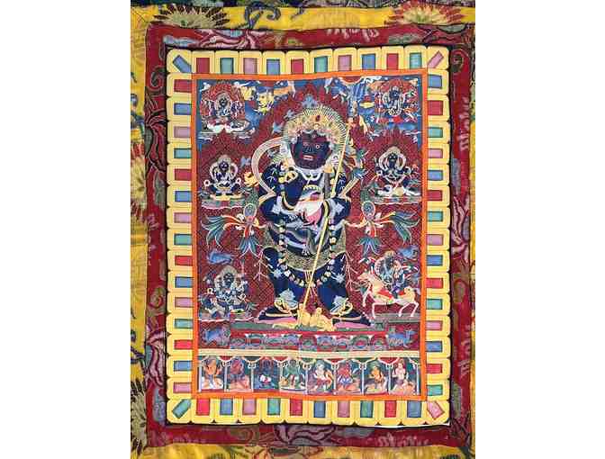 Tibetan Spirit: Newari-Style 'Standing Mahakala With Retinue' Thangka