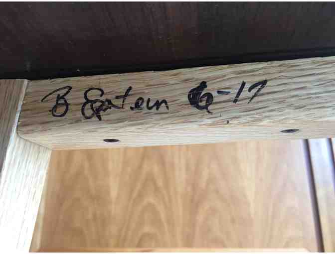 Walnut Top Stool with Inlay Footrests