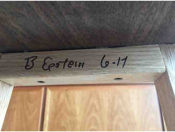 Hickory Top Stool with Wood Inlay Footrests