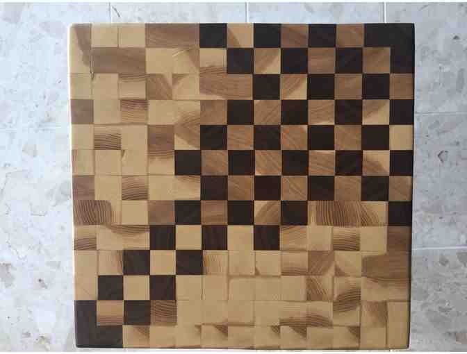 Checkerboard End Grain Handmade Stool