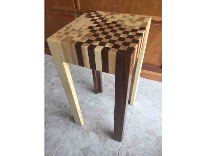 Checkerboard End Grain Handmade Stool