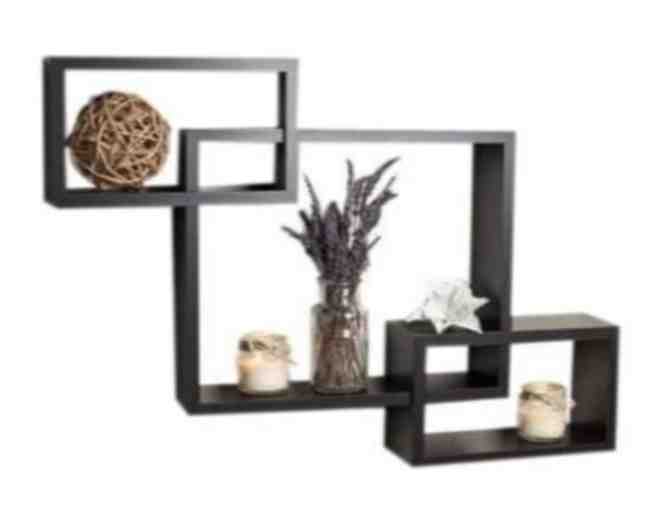 3-Piece Intersecting Espresso Wall Shelf