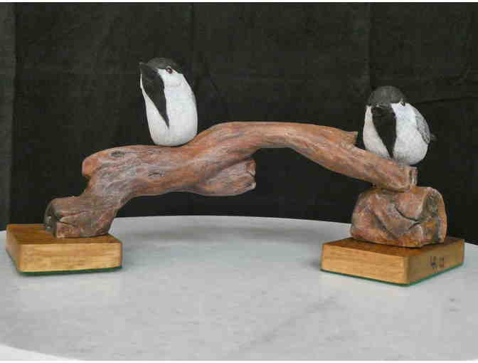 Handcrafted Bird Friends Woodcarving