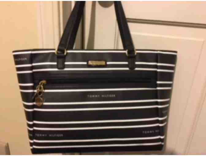 Tommy Hilfiger striped small tote handbag