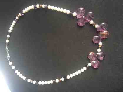 Purple - Sterling Silver & Pearl Necklace