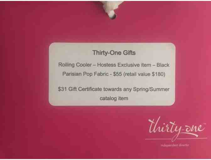 Thirty-one Gifts Black and White Rolling Cooler + Gift Certificate