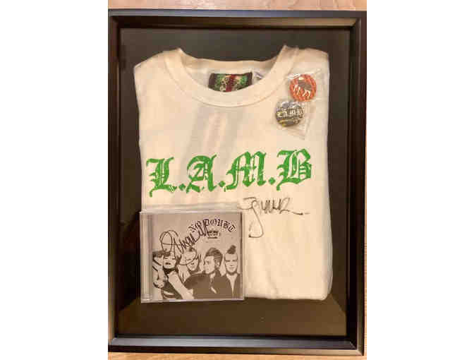 L.A.M.B. tee and No Doubt 'The Singles' CD autographed by Gwen Stefani