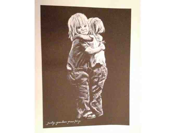 Kids Hugging, print by Judith Ann Pumfrey