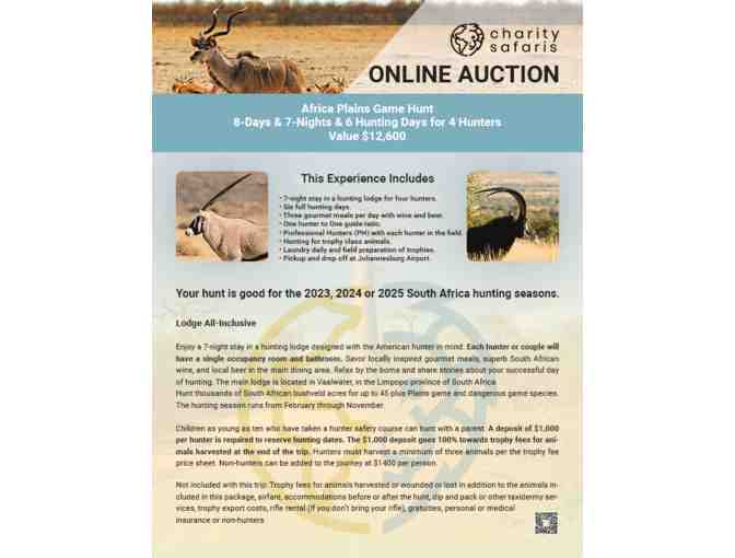 A- South Africa Hunting Safari for 4-Hunters