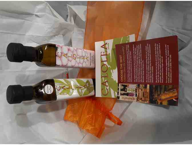 Calolea Olive Oil/White Balsamic Vinegar and Blue Jean wooden spoon set