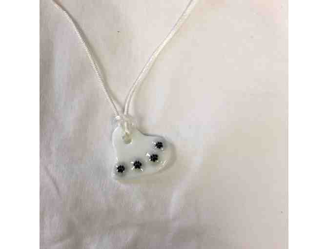 Handmade Heart Necklace with Paw Prints