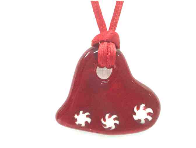 Handmade Heart Necklace with Peppermints