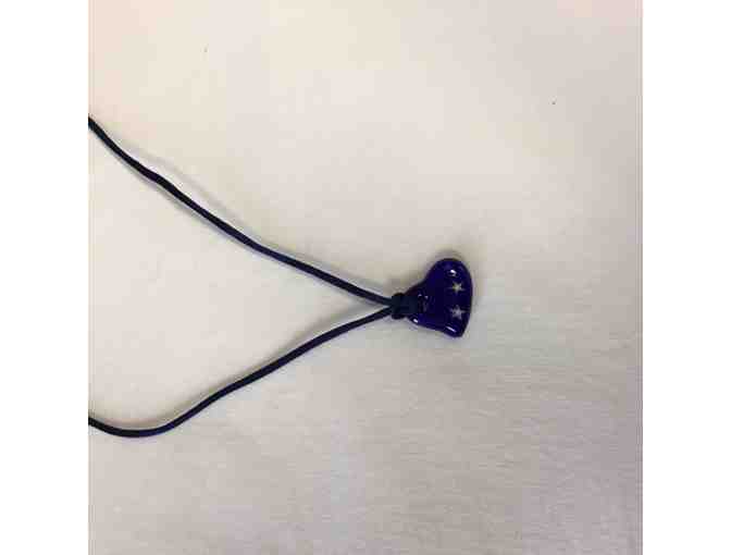 Handmade small blue heart necklace