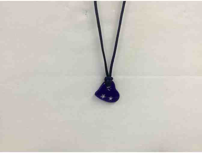 Handmade small blue heart necklace