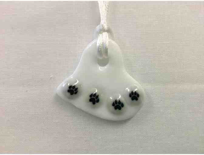 Handmade Heart Necklace with Paw Prints