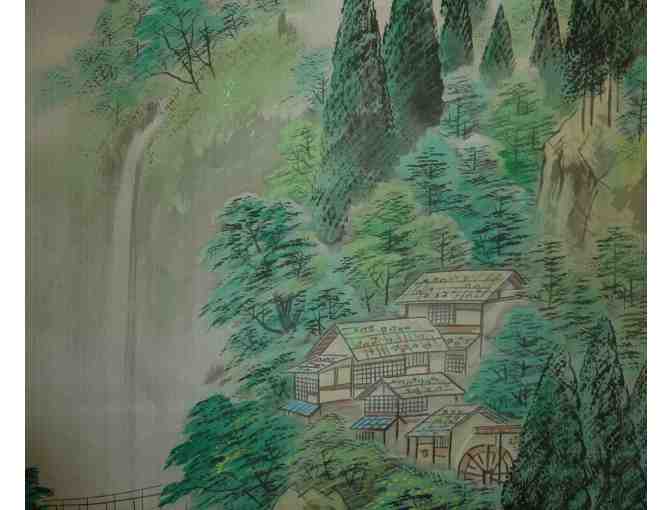 Japanese, Landscape, Bridge to Village