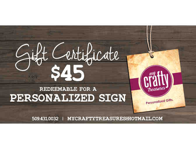 Hand Crafted Farmhouse Style Wood Sign and Gift Certificate