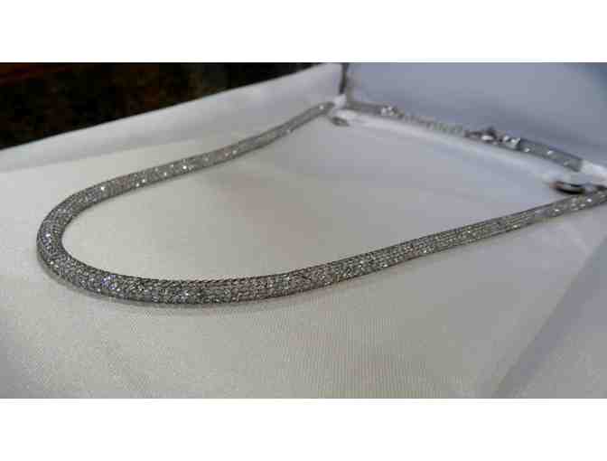 Sterling Silver/Black Rhodium Sparkling Necklace