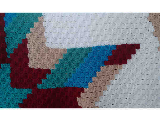 Very special 86' x 92' hand crocheted, 50th MMRS anniversary Afghan