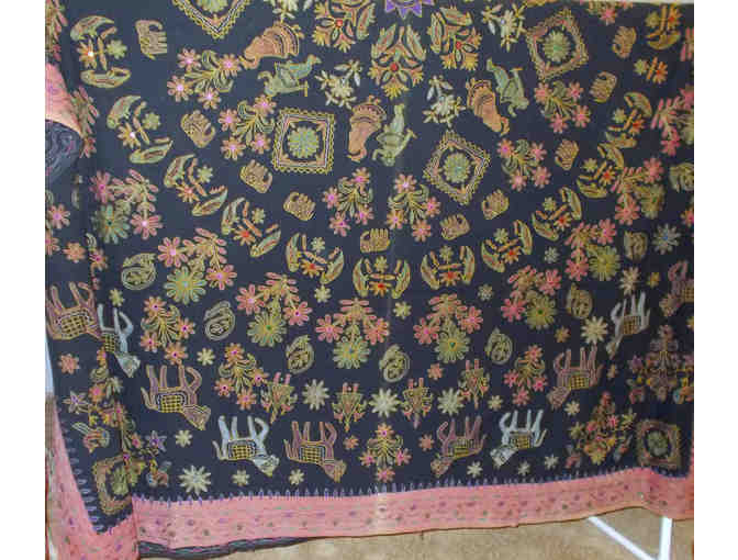 Kashmir Needlework bedspread. Purchased in Calcutta in 1995