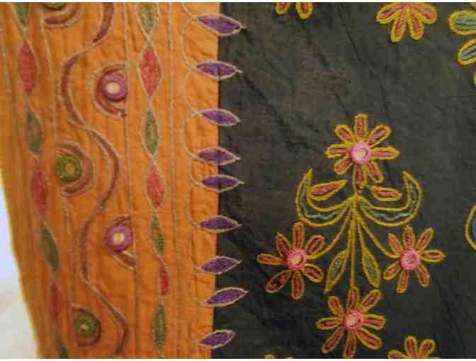 Kashmir Needlework bedspread. Purchased in Calcutta in 1995