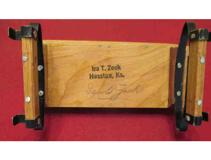 Hand crafted model farm wagon with four horses