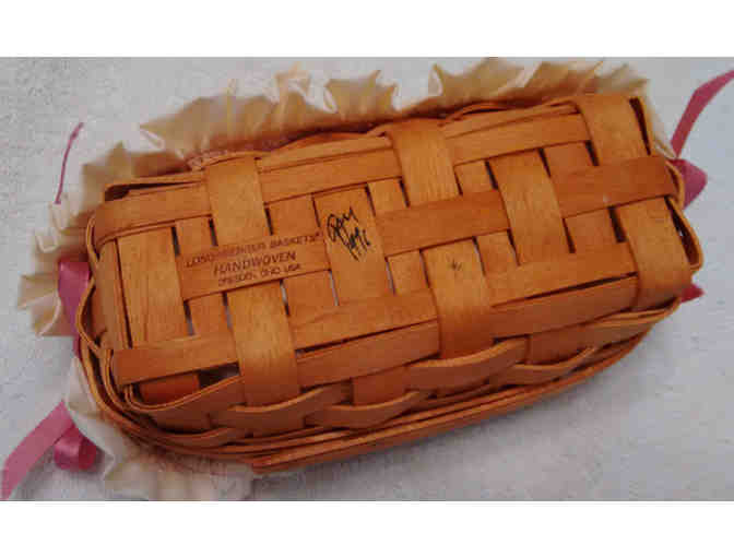 Longaberger basket plus hand-crafted wooden box