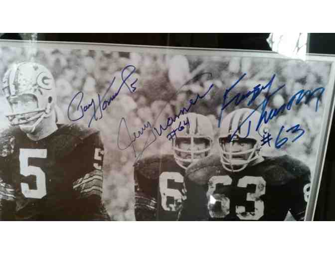 Framed Autographed 1965 NFL Championship Green Bay Packers 'Mud Bowl' Photo