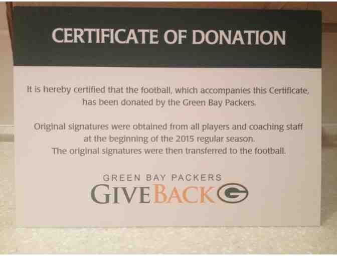 Green Bay Packers 2016 Commemorative Football with Replica Signatures