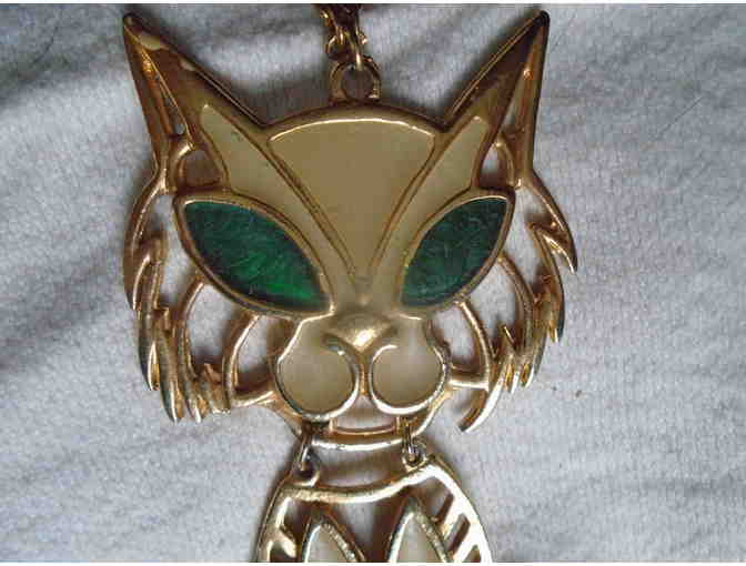 Golden Crazy Cat necklace