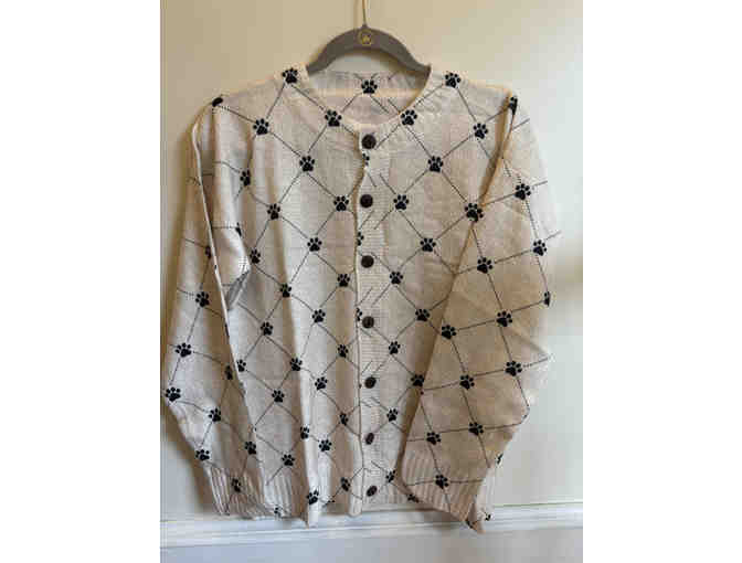CARDIGAN SWEATER WITH PAWS PRINTS-SIZE L - Photo 1