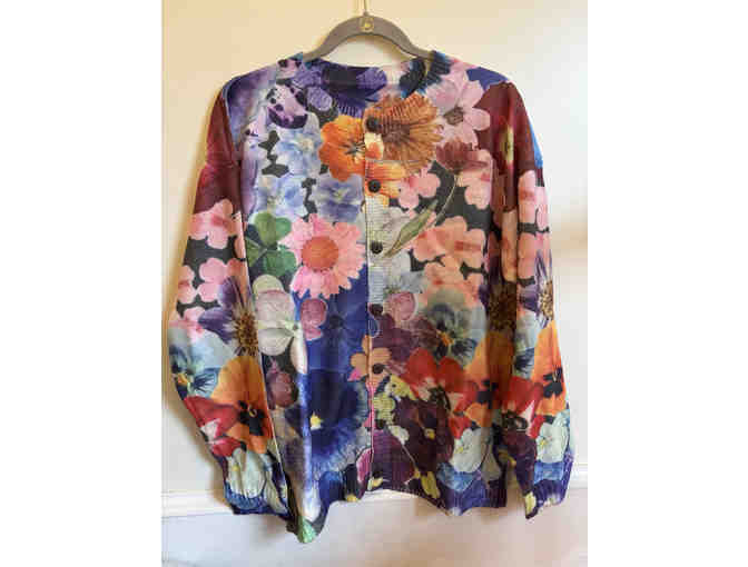 CARDIGAN SWEATER-BRIGHT FLORAL PRINT SIZE XL - Photo 1
