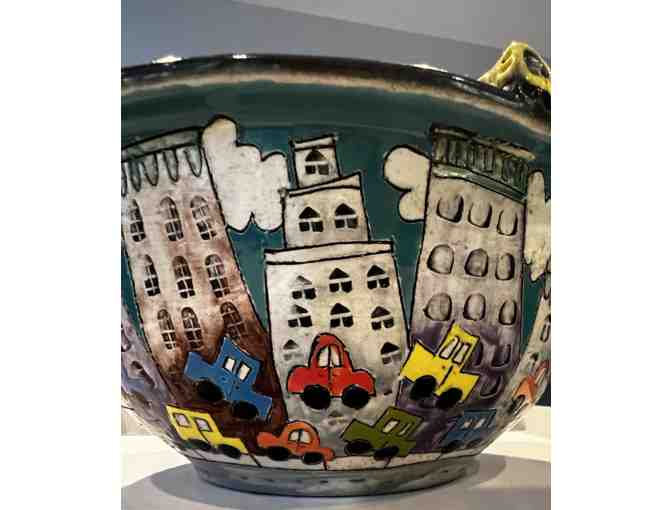 Whimsical Artisan City & Country Bowls (set of 2)