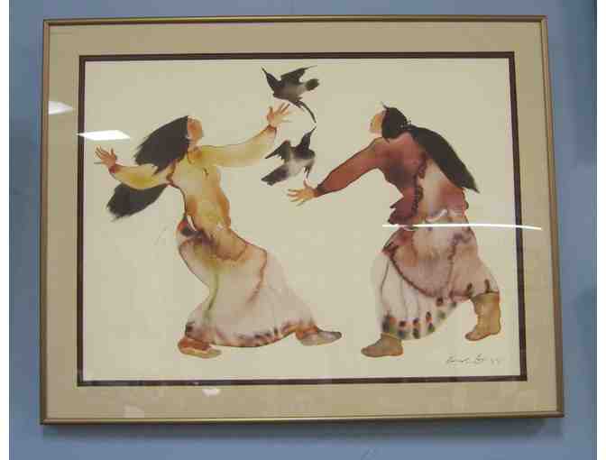 'Learning the Song,' print of watercolor painting by Carol Grigg